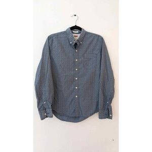Levi's Button Up Slim Fit Shirt Chambray Diamond Pattern, Size S